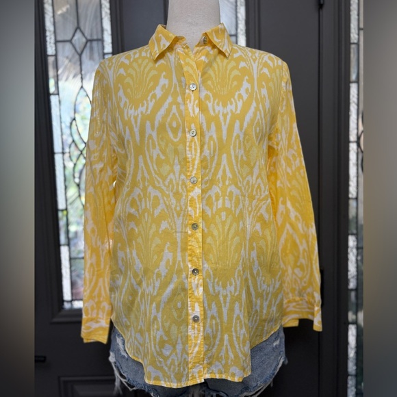 Chico's Medallion Glow Golden Haze Woven Lightweight Top Size M - Picture 2 of 10